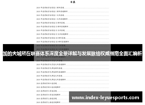 加的夫城所在联赛体系深度全景详解与发展脉络权威指南全面汇编析 加的夫城所在联赛体系深度全景详解与发展脉络权威指南全面汇编析